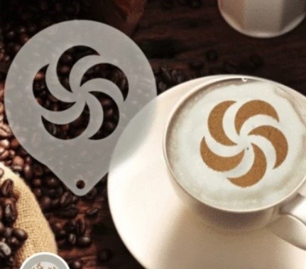 Šablona na zdobení kávy - Twirl Stencil - Kliknutím na obrázek zavřete
